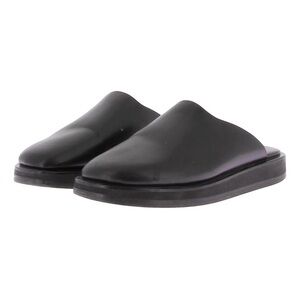 The Row Sabbot Black Leather Mule Slides Minimalist Clog Flat
